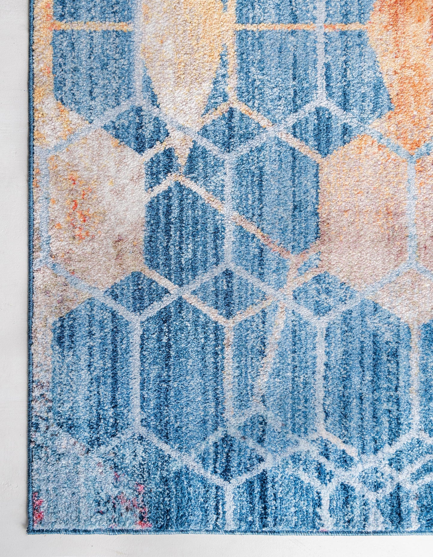 Area Rug – Modern, Hexagon Pattern Color Blend