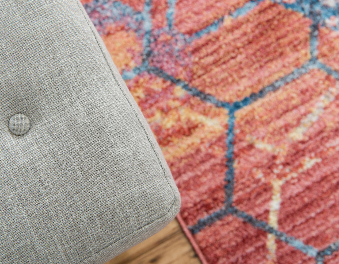Area Rug – Modern, Hexagon Pattern Color Blend
