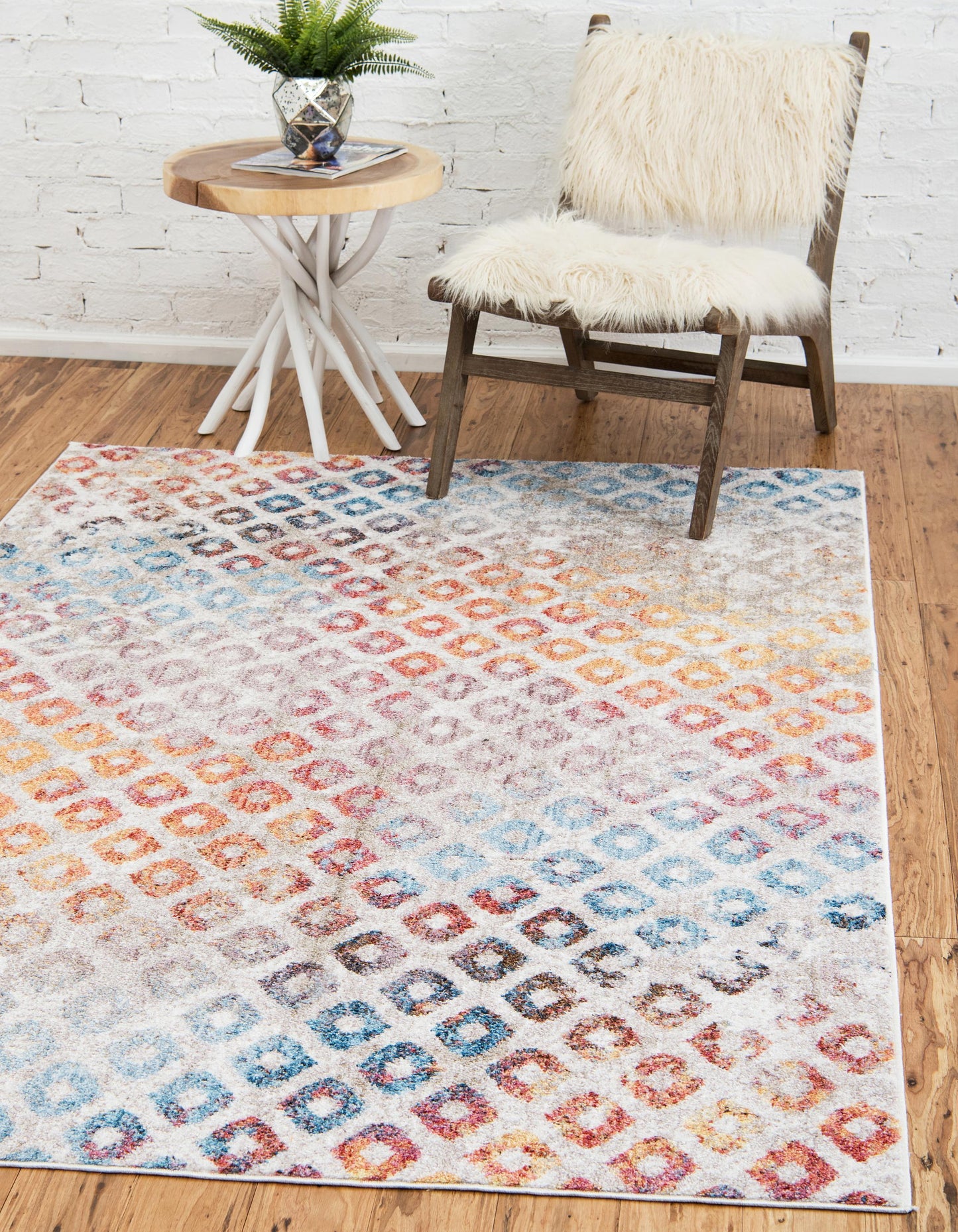 Area Rug – Rainbow Square Pattern