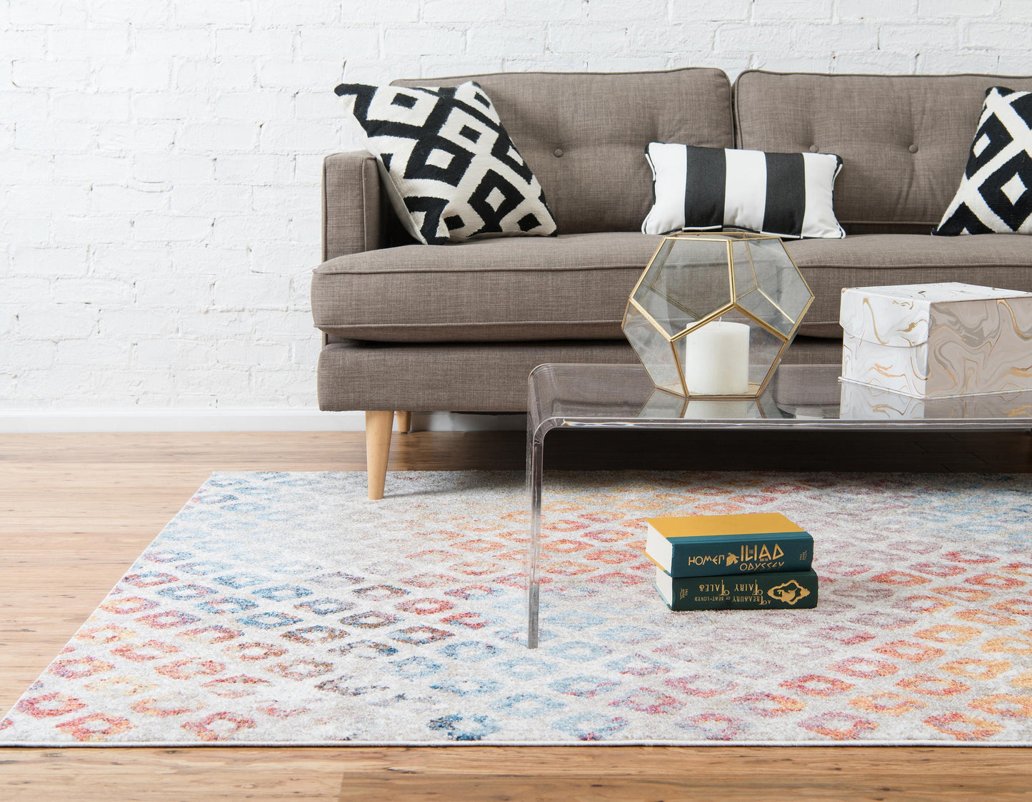 Area Rug – Rainbow Square Pattern