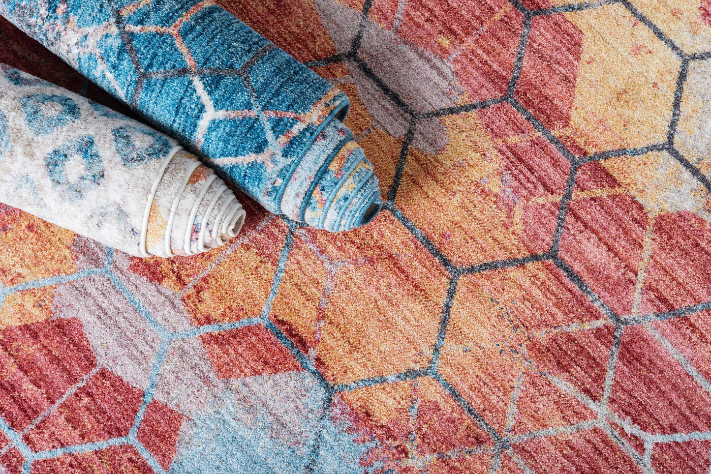 Area Rug – Rainbow Square Pattern
