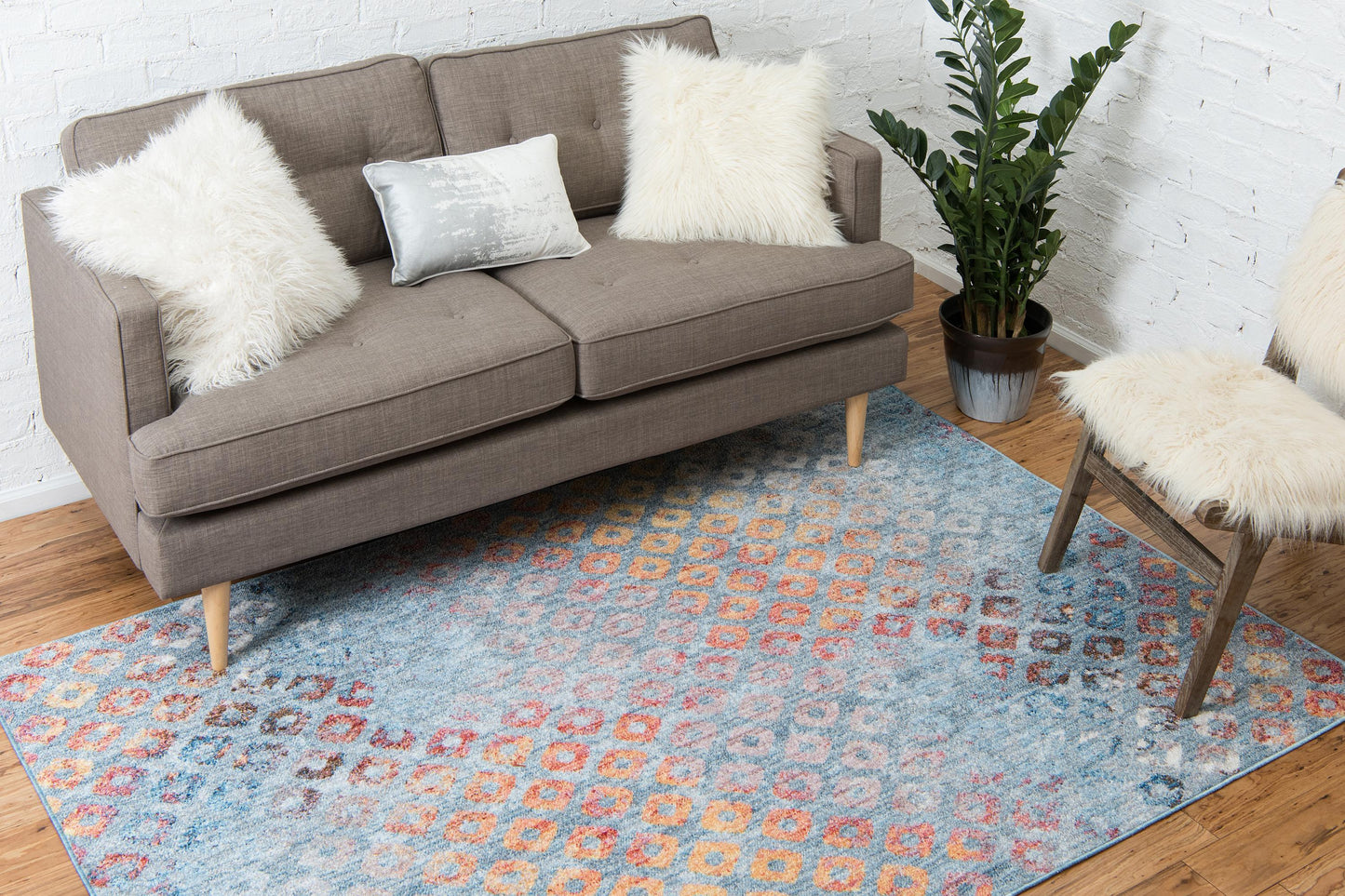 Area Rug – Rainbow Square Pattern