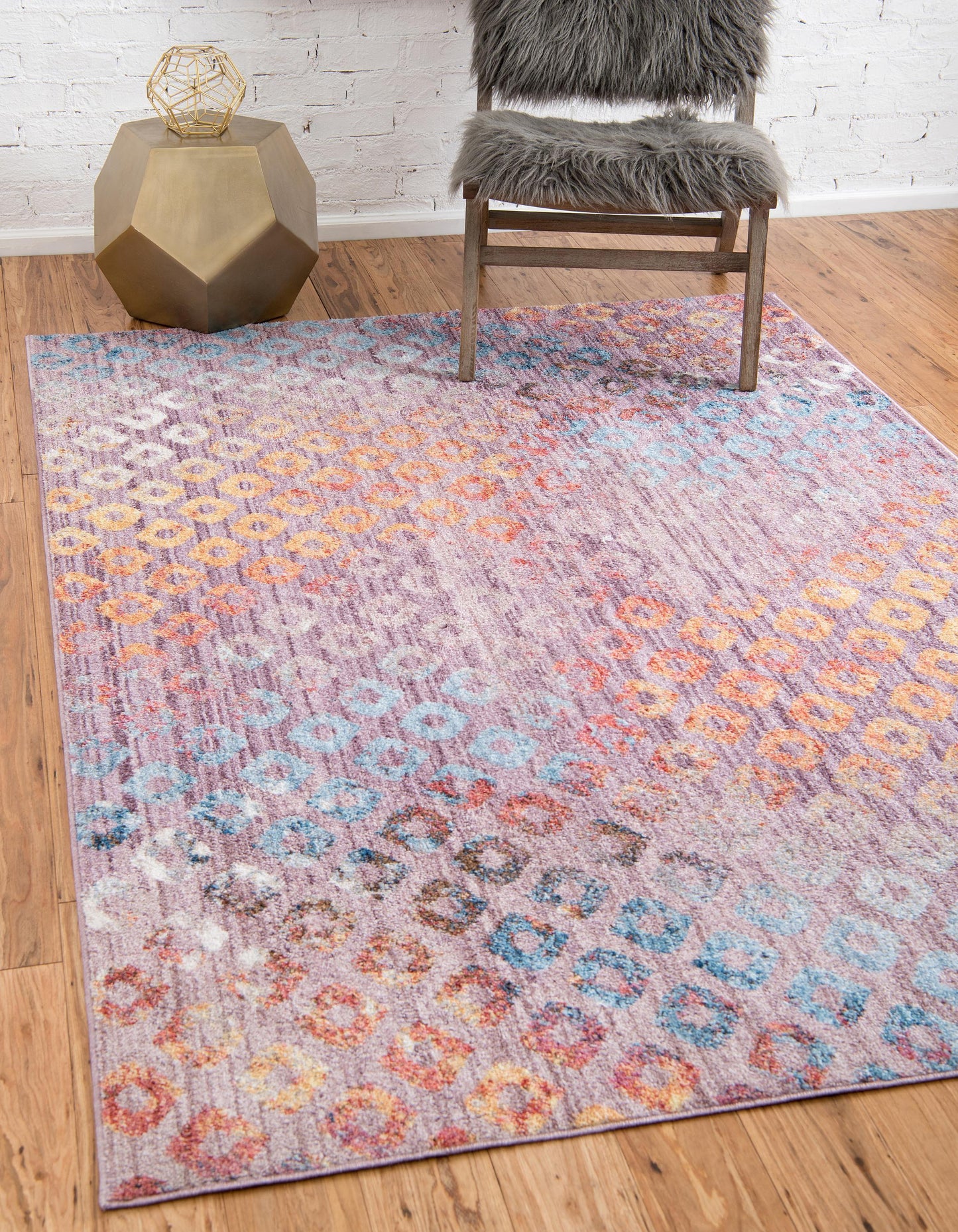 Area Rug – Rainbow Square Pattern
