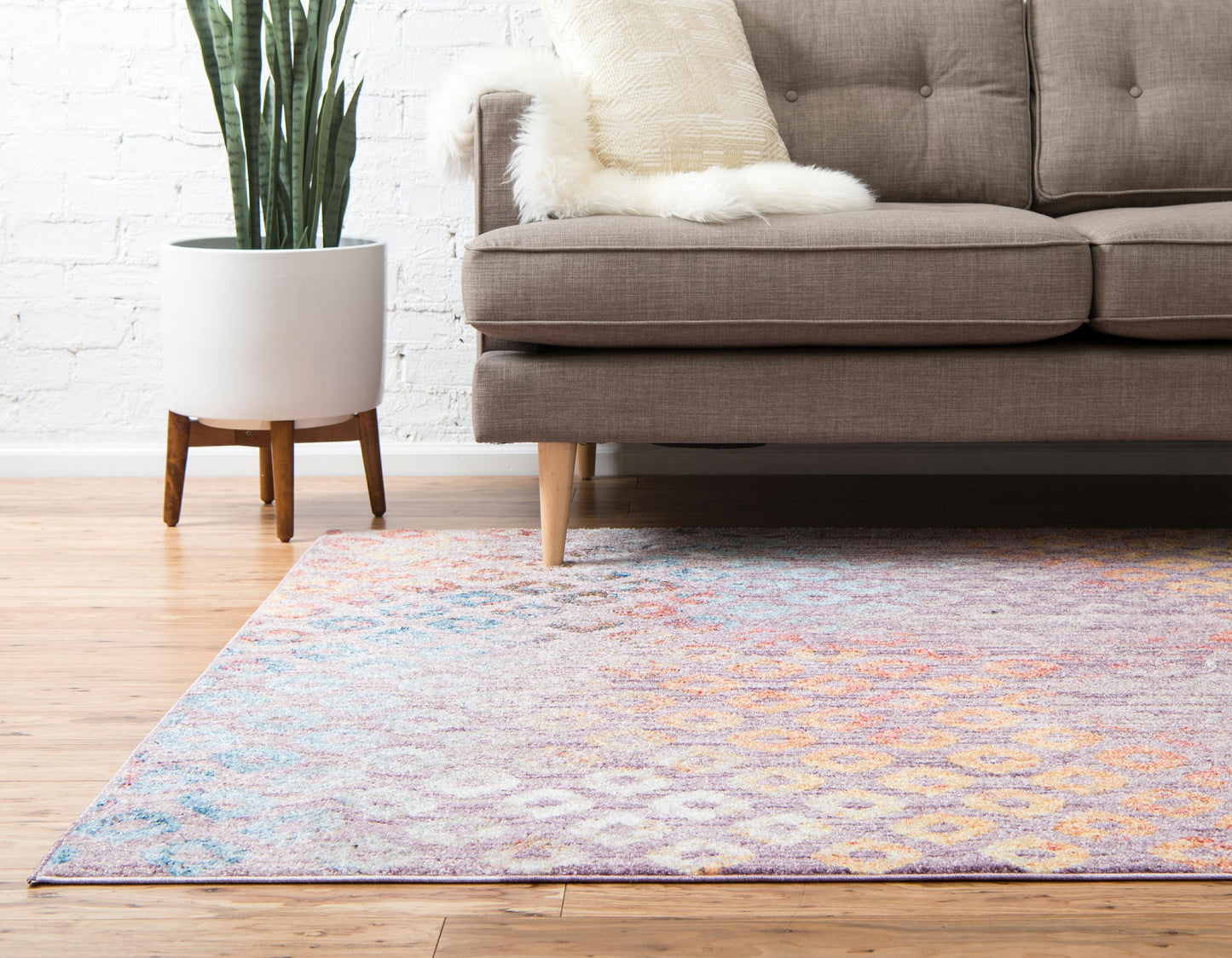 Area Rug – Rainbow Square Pattern