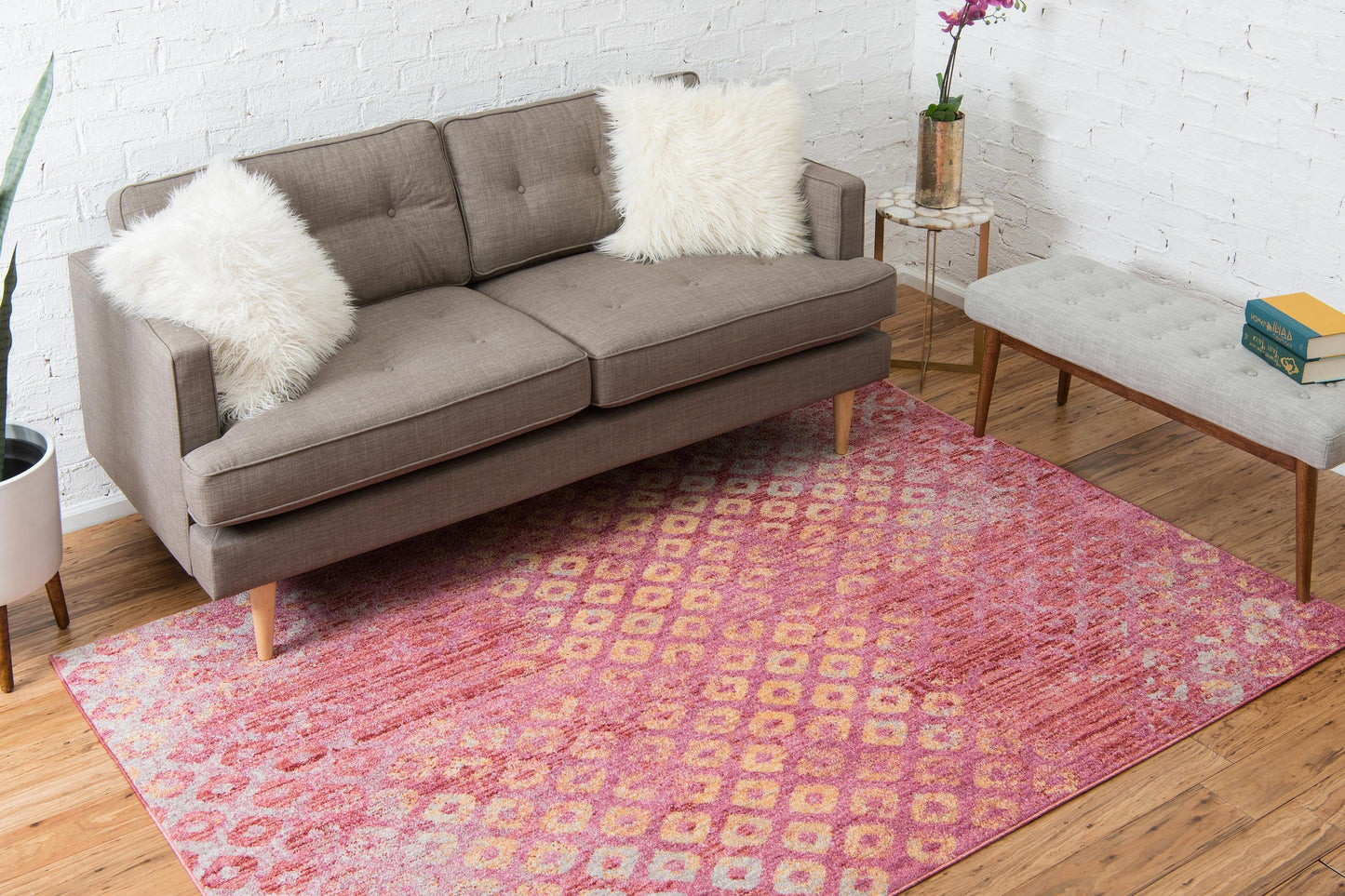Area Rug – Rainbow Square Pattern