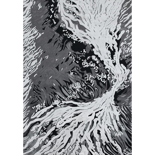 bohemian abstract area rug modern low-pile