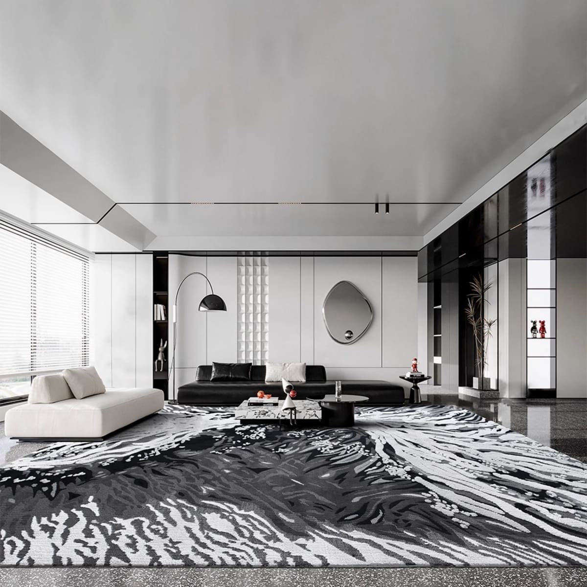 Area Rug - Bohemian, Abstract Area — Modern 3D Low-Pile