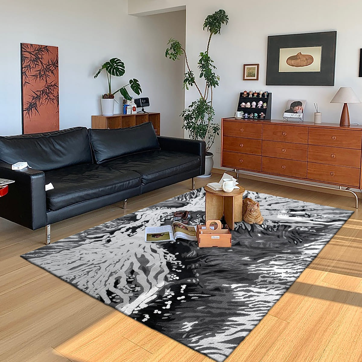 Area Rug - Bohemian, Abstract Area — Modern 3D Low-Pile