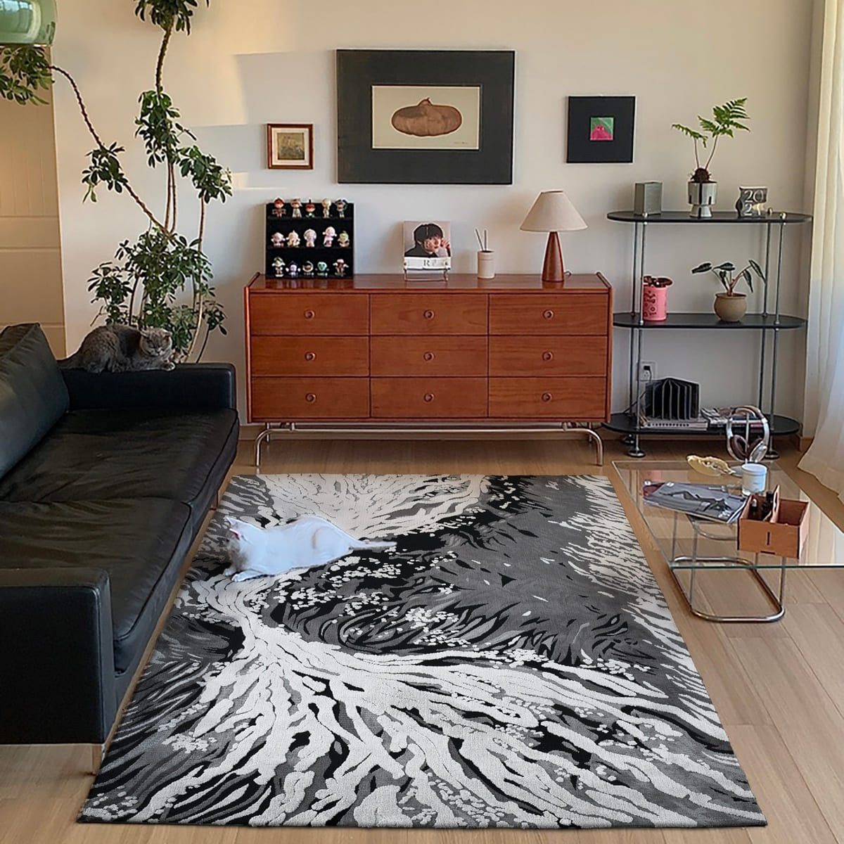 Area Rug - Bohemian, Abstract Area — Modern 3D Low-Pile