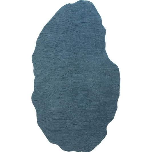 hand-tufted bohemian area rug blue abstract wool