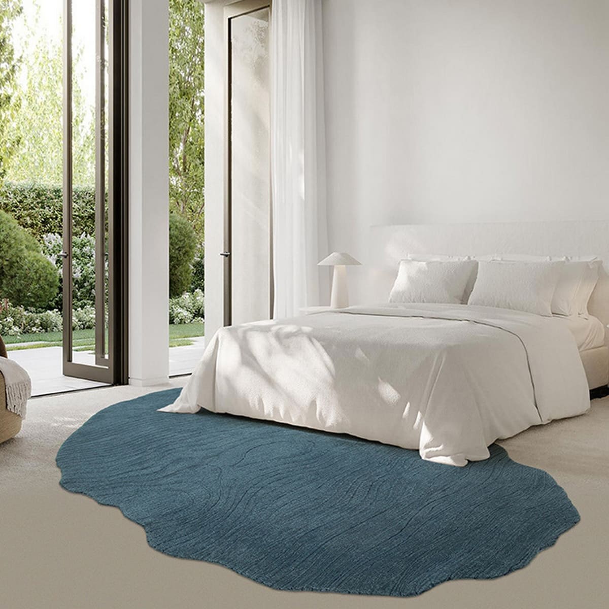 Area Rug - Bohemian, Abstract Blue – Hand-Tufted Organic