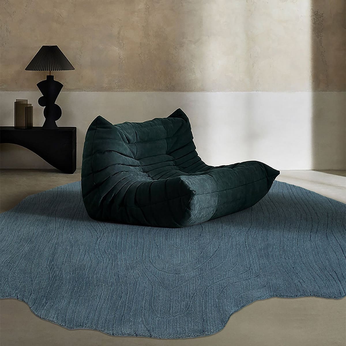 Area Rug - Bohemian, Abstract Blue – Hand-Tufted Organic