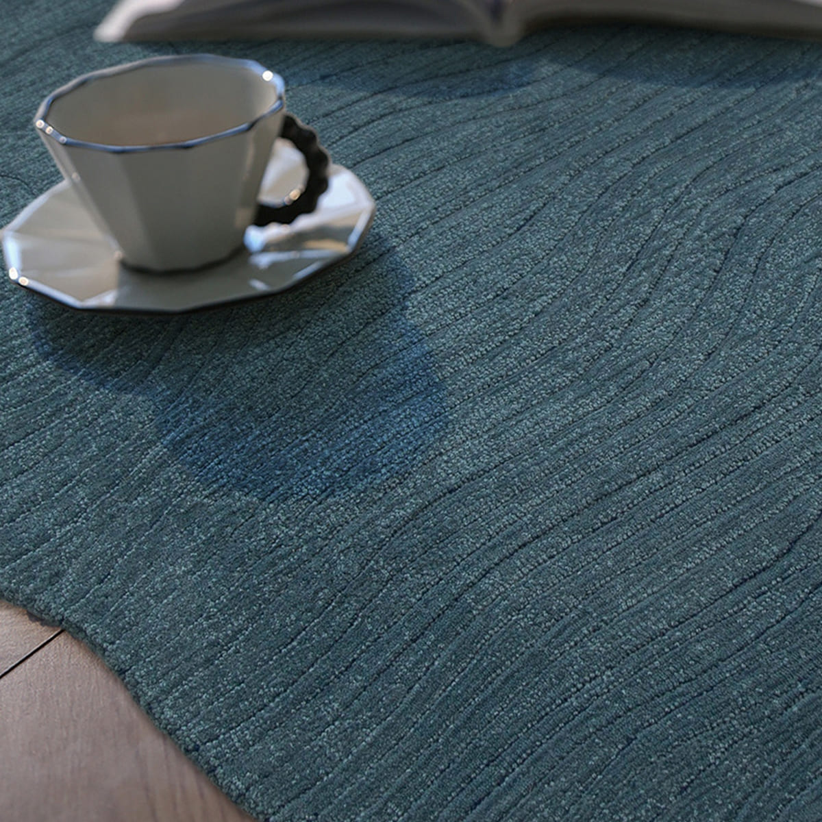 Area Rug - Bohemian, Abstract Blue – Hand-Tufted Organic