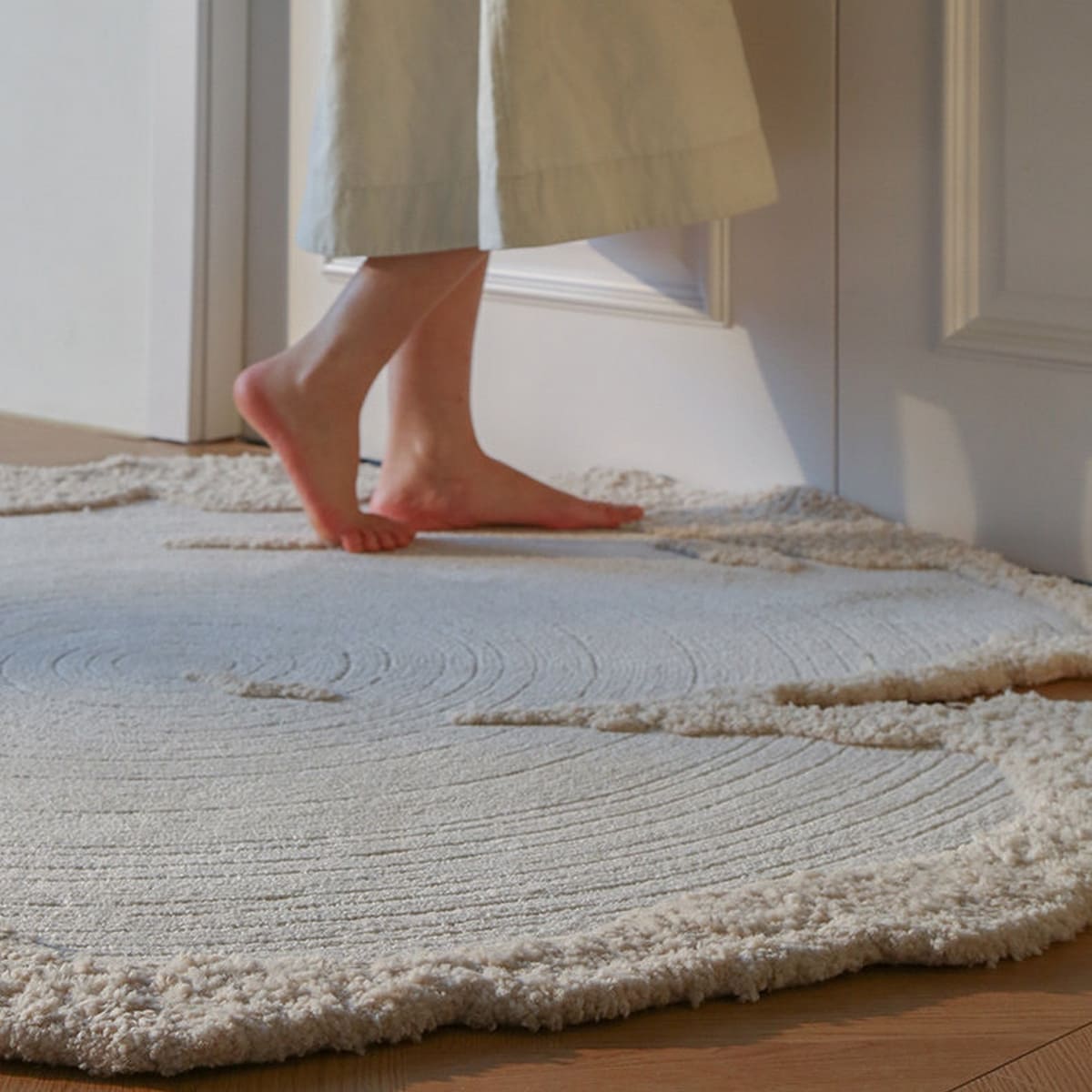 Area Rug - Bohemian, Art Deco – Sculpted Wool Blend Unique
