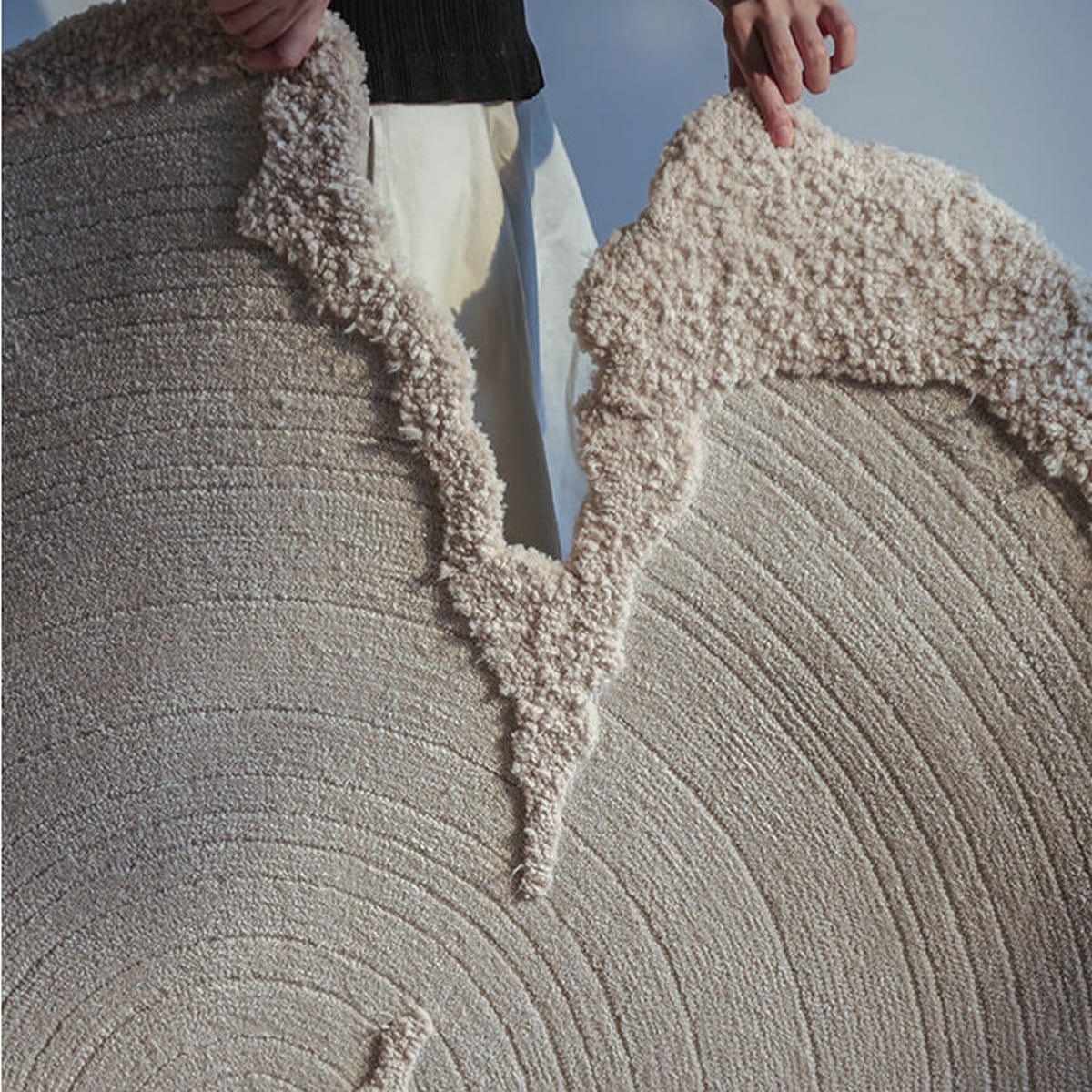 Area Rug - Bohemian, Art Deco – Sculpted Wool Blend Unique
