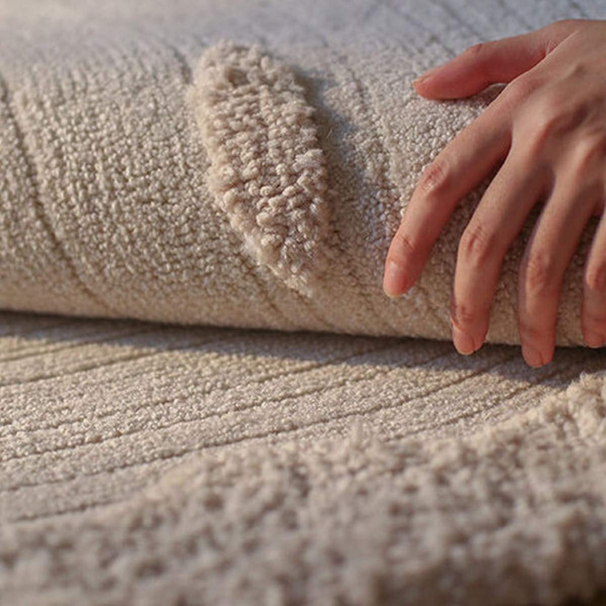 Area Rug - Bohemian, Art Deco – Sculpted Wool Blend Unique