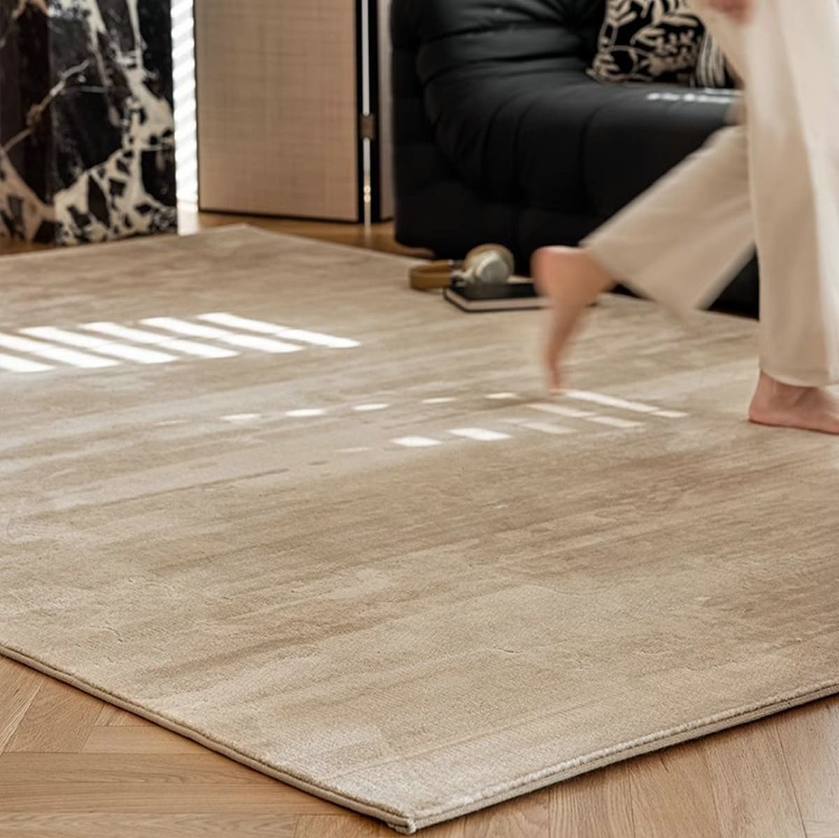 Area Rug - Bohemian, Beige – Soft Microfiber Durable Warm