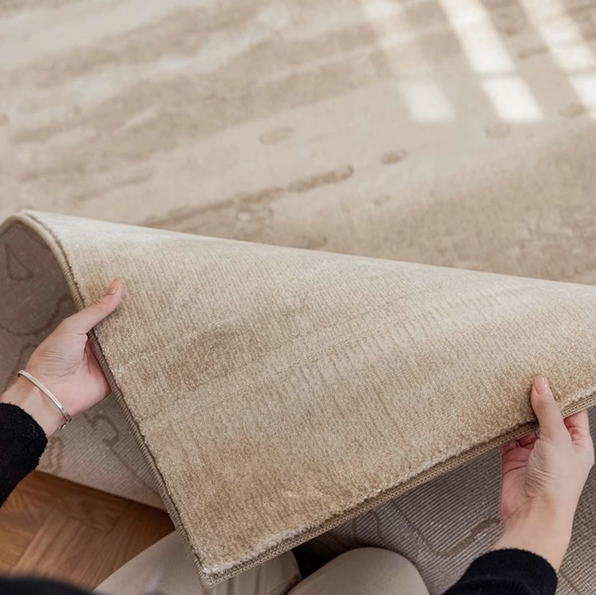 Area Rug - Bohemian, Beige – Soft Microfiber Durable Warm