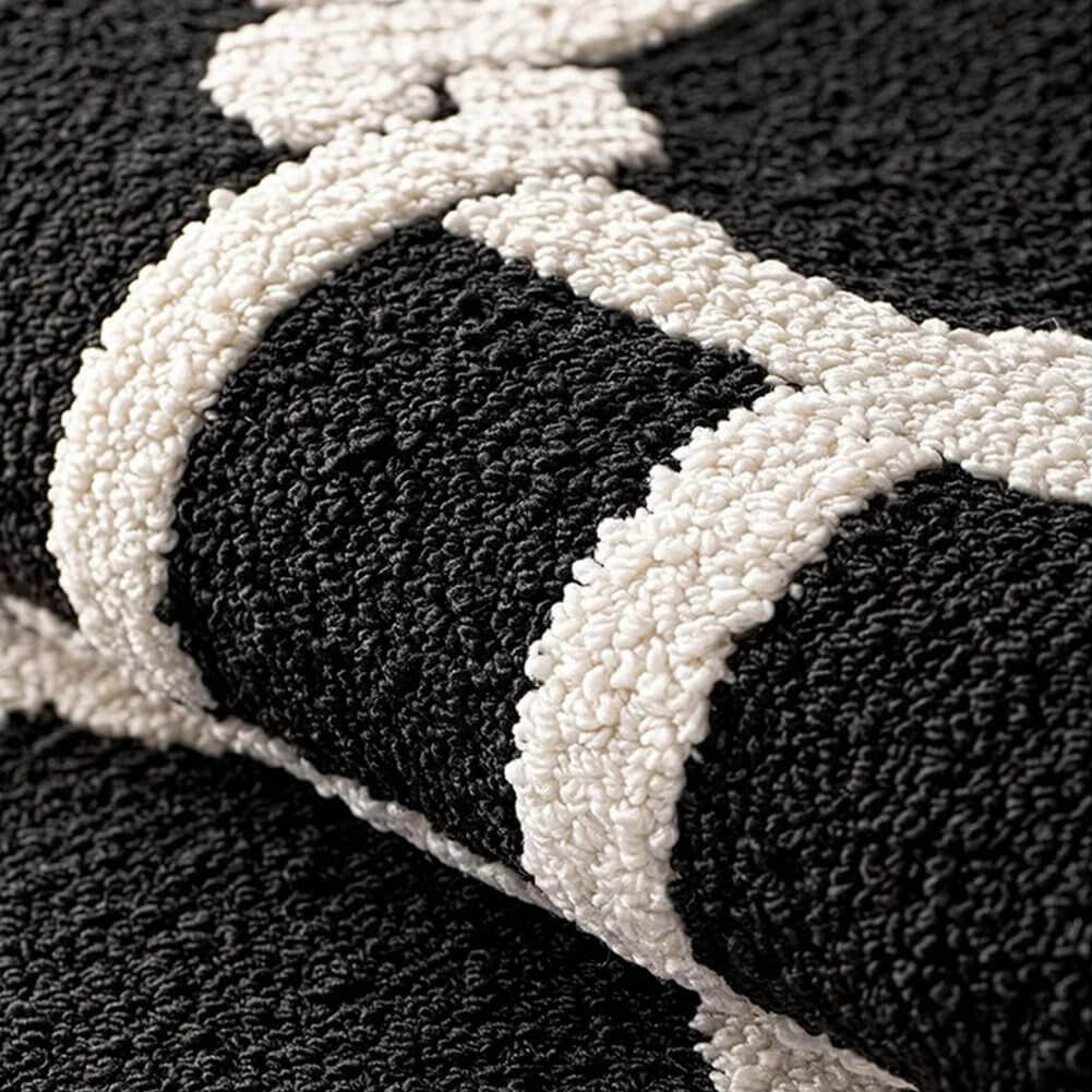 Area Rug - Bohemian, Black And White Area Creative Abstract