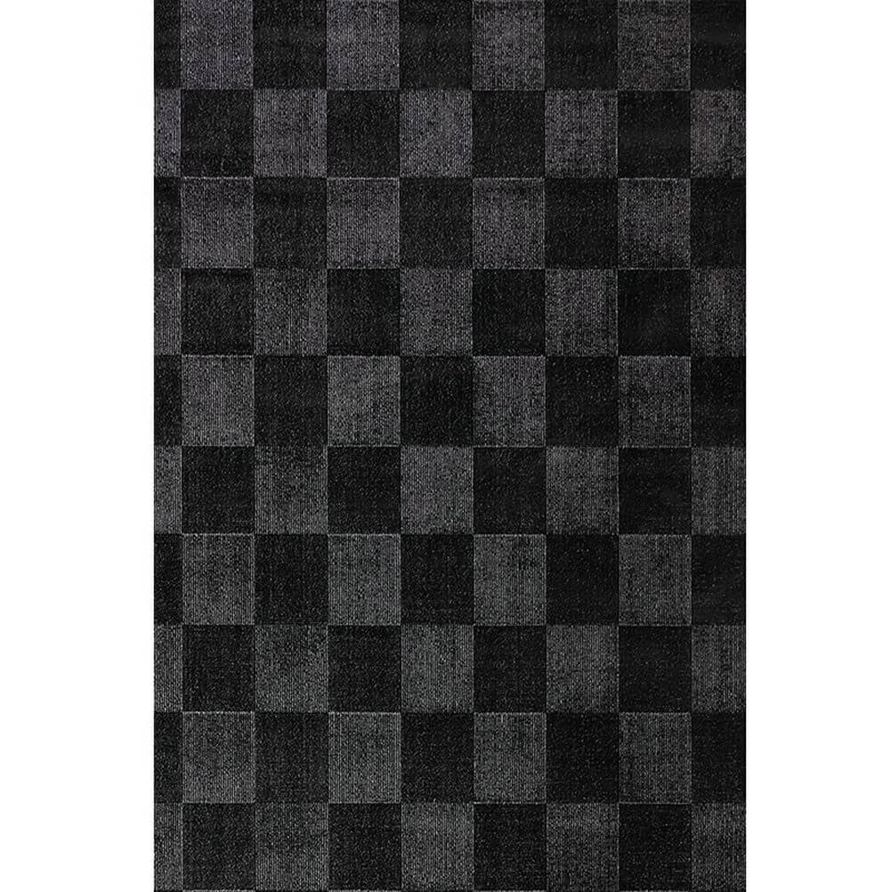 Area Rug - Bohemian, Black Area – Modern Checkered Unique