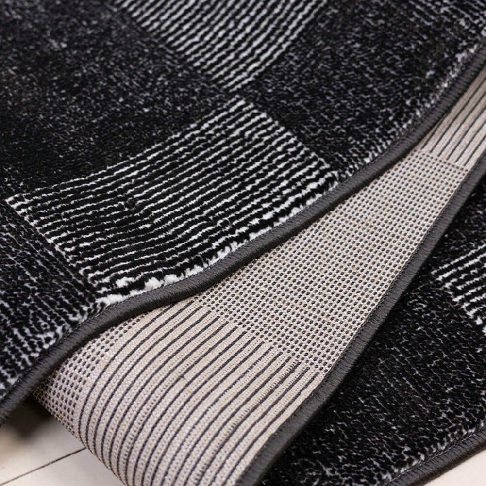 Area Rug - Bohemian, Black Area – Modern Checkered Unique