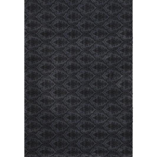 area rug bohemian vintage black damask pattern
