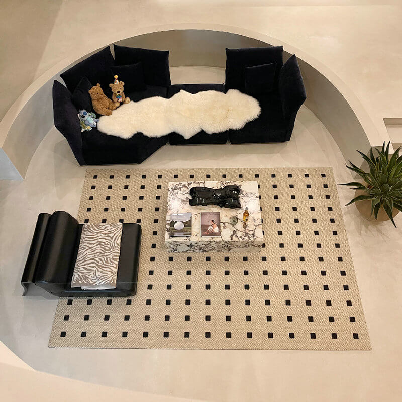 Area Rug - Bohemian, Black Dot New Design Unique Pattern