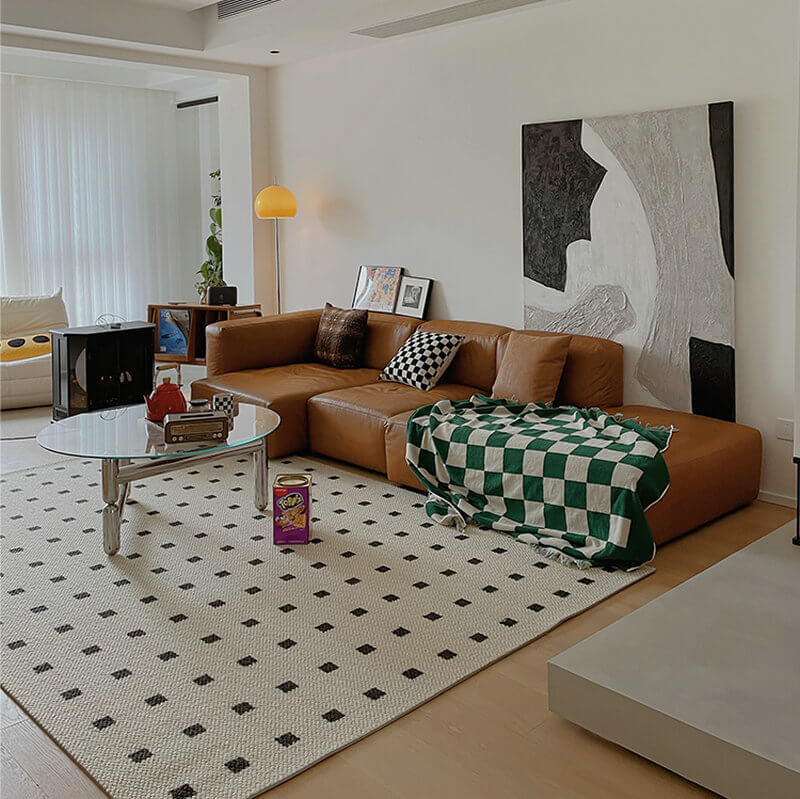 Area Rug - Bohemian, Black Dot New Design Unique Pattern