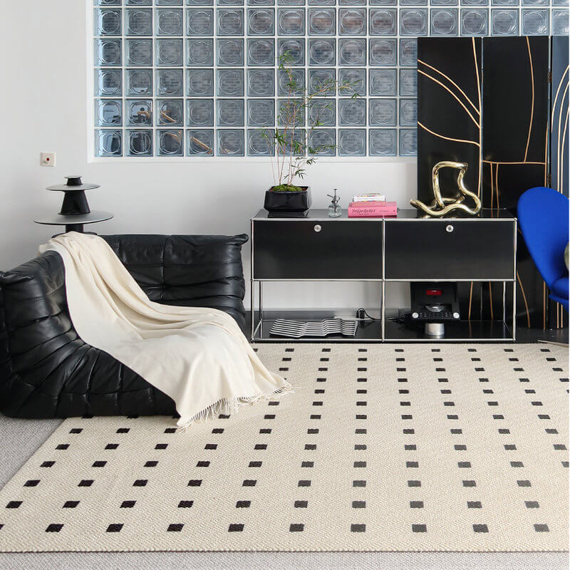 Area Rug - Bohemian, Black Dot New Design Unique Pattern