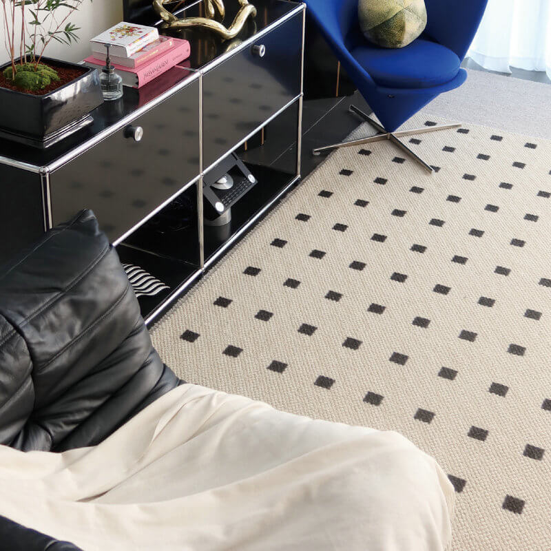 Area Rug - Bohemian, Black Dot New Design Unique Pattern