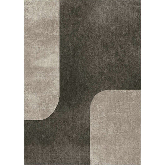 bohemian abstract area rug black grey living room