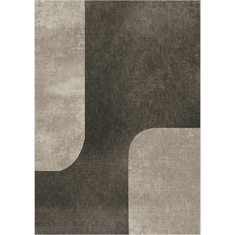 Area Rug - Bohemian, Black and Grey Abstract Pattern Design