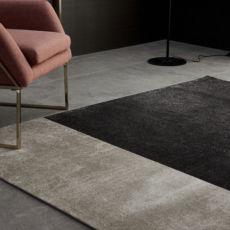 Area Rug - Bohemian, Black and Grey Abstract Pattern Design