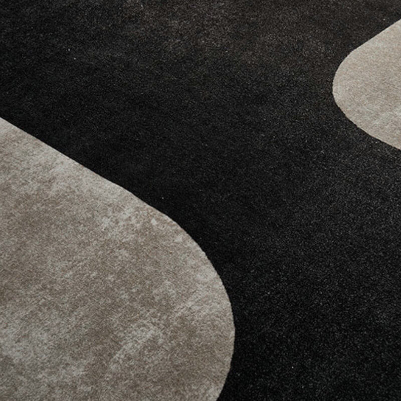 Area Rug - Bohemian, Black and Grey Abstract Pattern Design