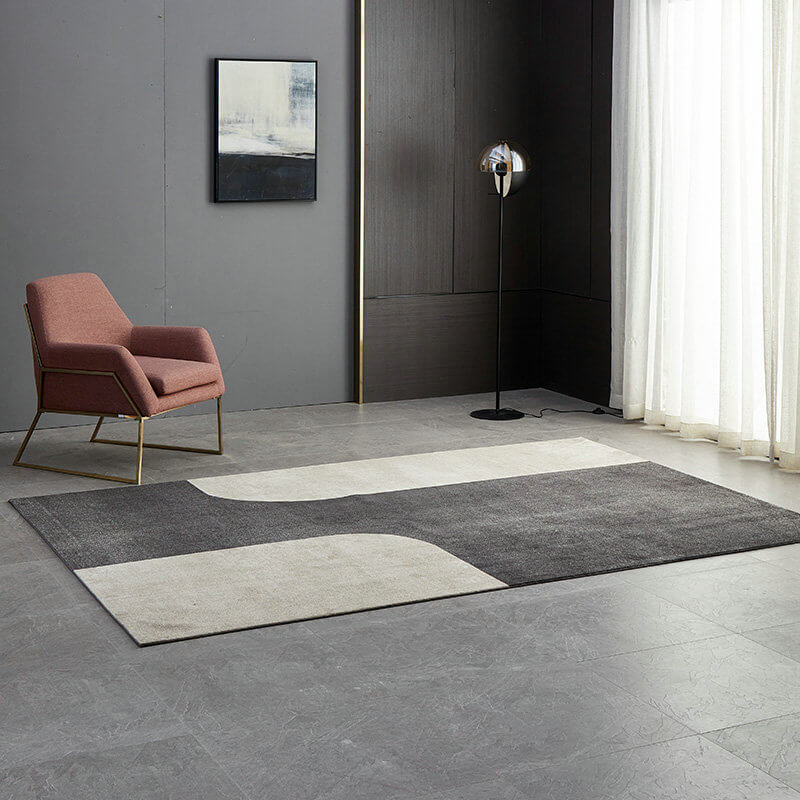 Area Rug - Bohemian, Black and Grey Abstract Pattern Design