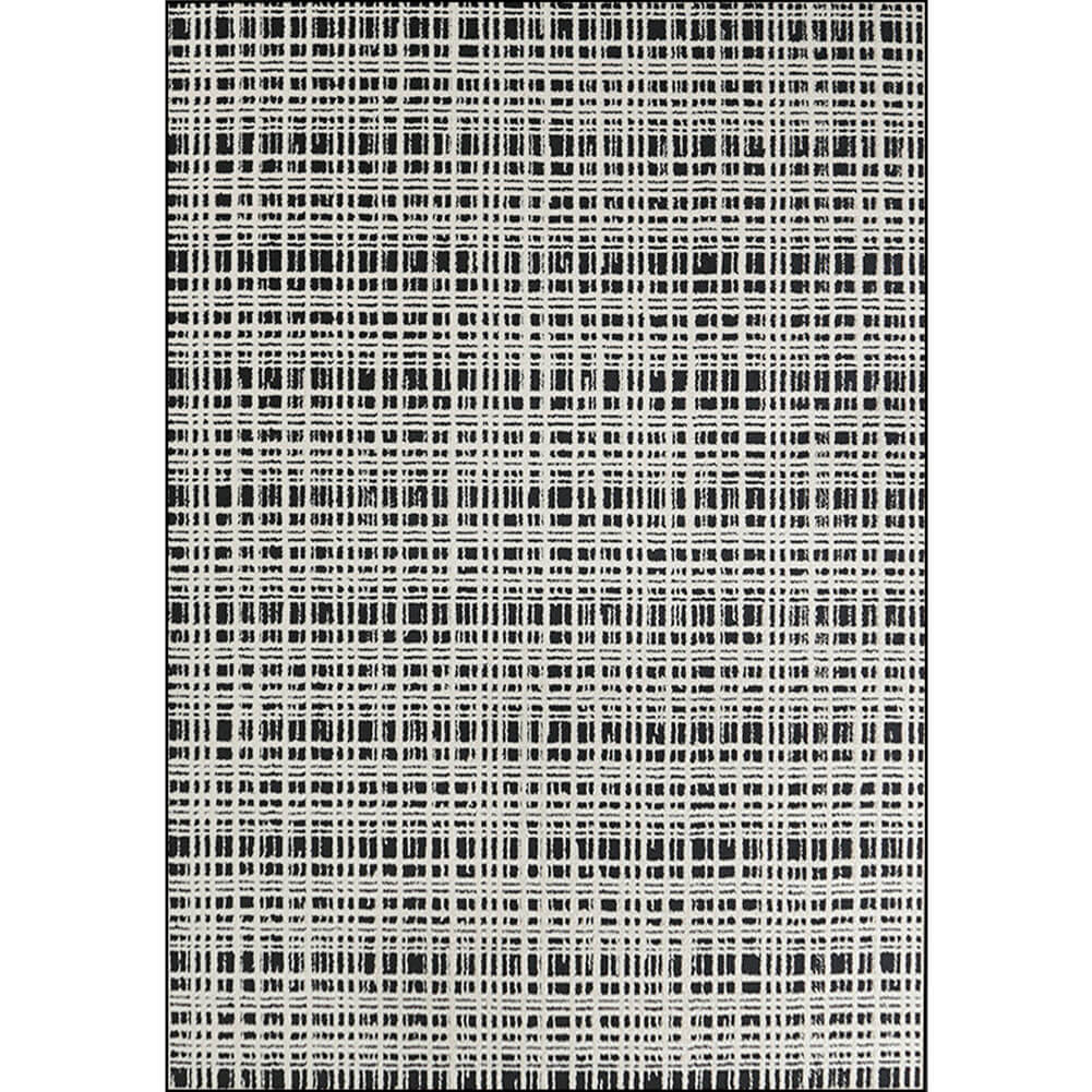 Area Rug - Bohemian, Black and White Geometric Large Modern