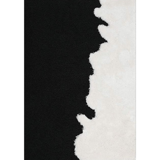 bohemian area rug black white contemporary wool