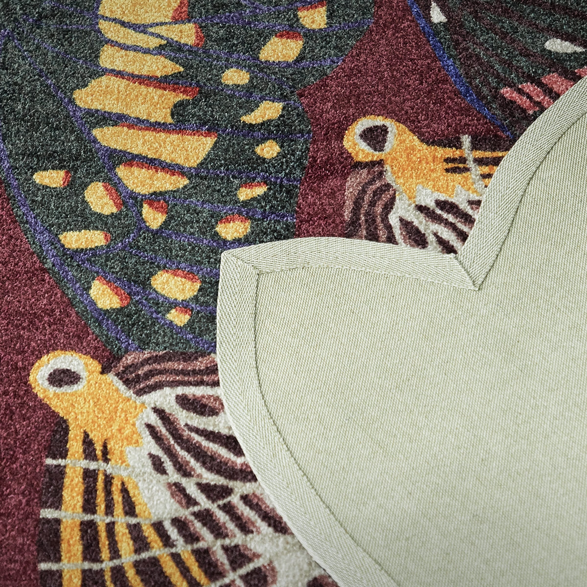 Area Rug - Bohemian, Butterfly Colorful Flying Animals