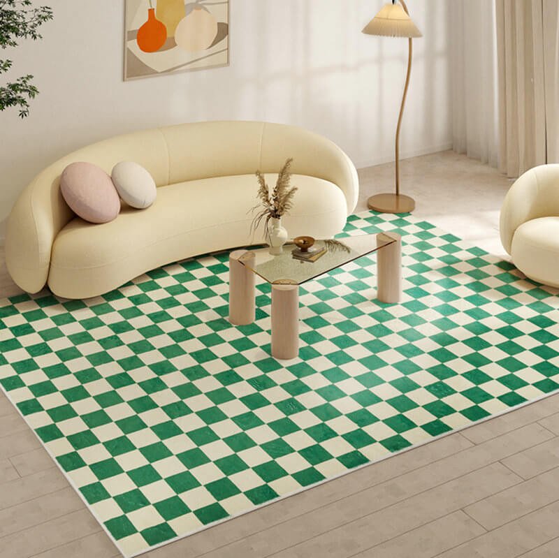 Area Rug - Bohemian, Checkerboard Colored Unique Berber
