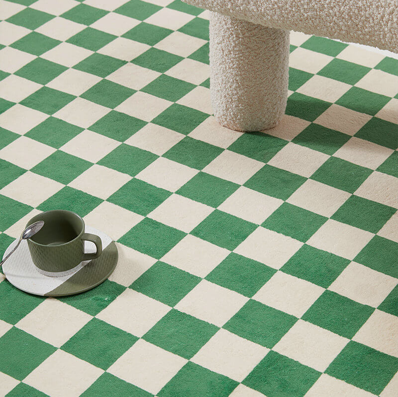Area Rug - Bohemian, Checkerboard Colored Unique Berber
