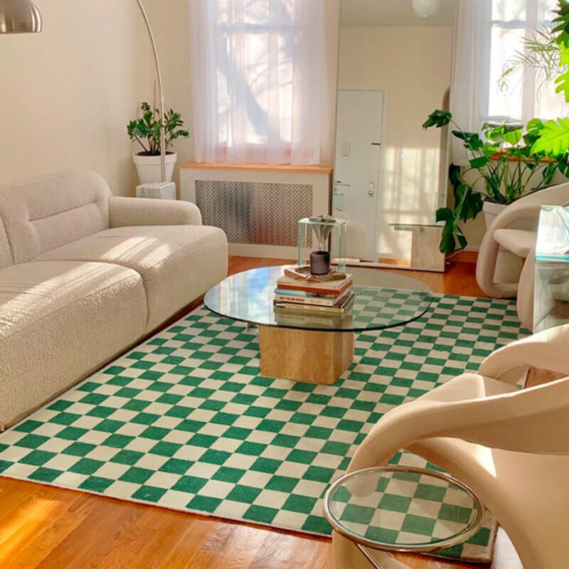 Area Rug - Bohemian, Checkerboard Colored Unique Berber