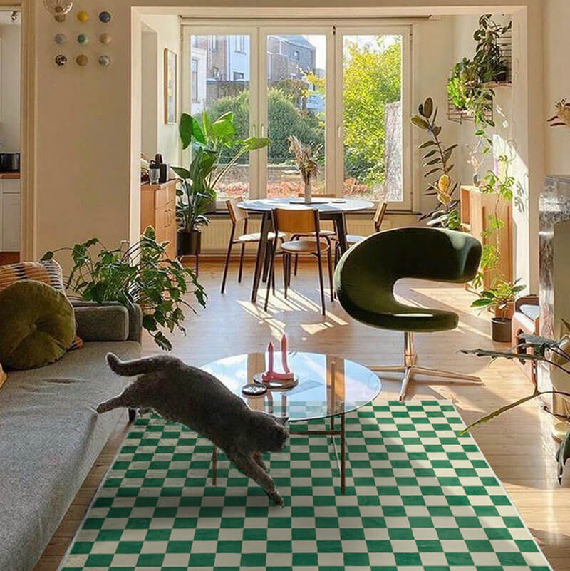 Area Rug - Bohemian, Checkerboard Colored Unique Berber