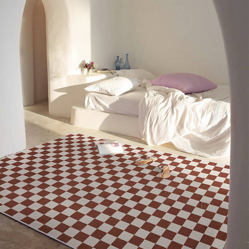 Area Rug - Bohemian, Checkerboard Colored Unique Berber
