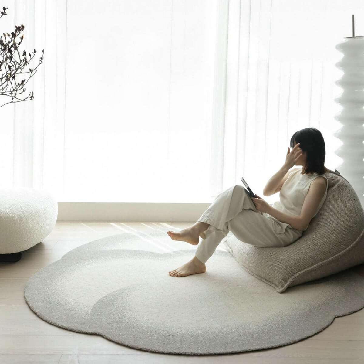 Area Rug - Bohemian, Cloud Shaped – Soft Aesthetic Gradient