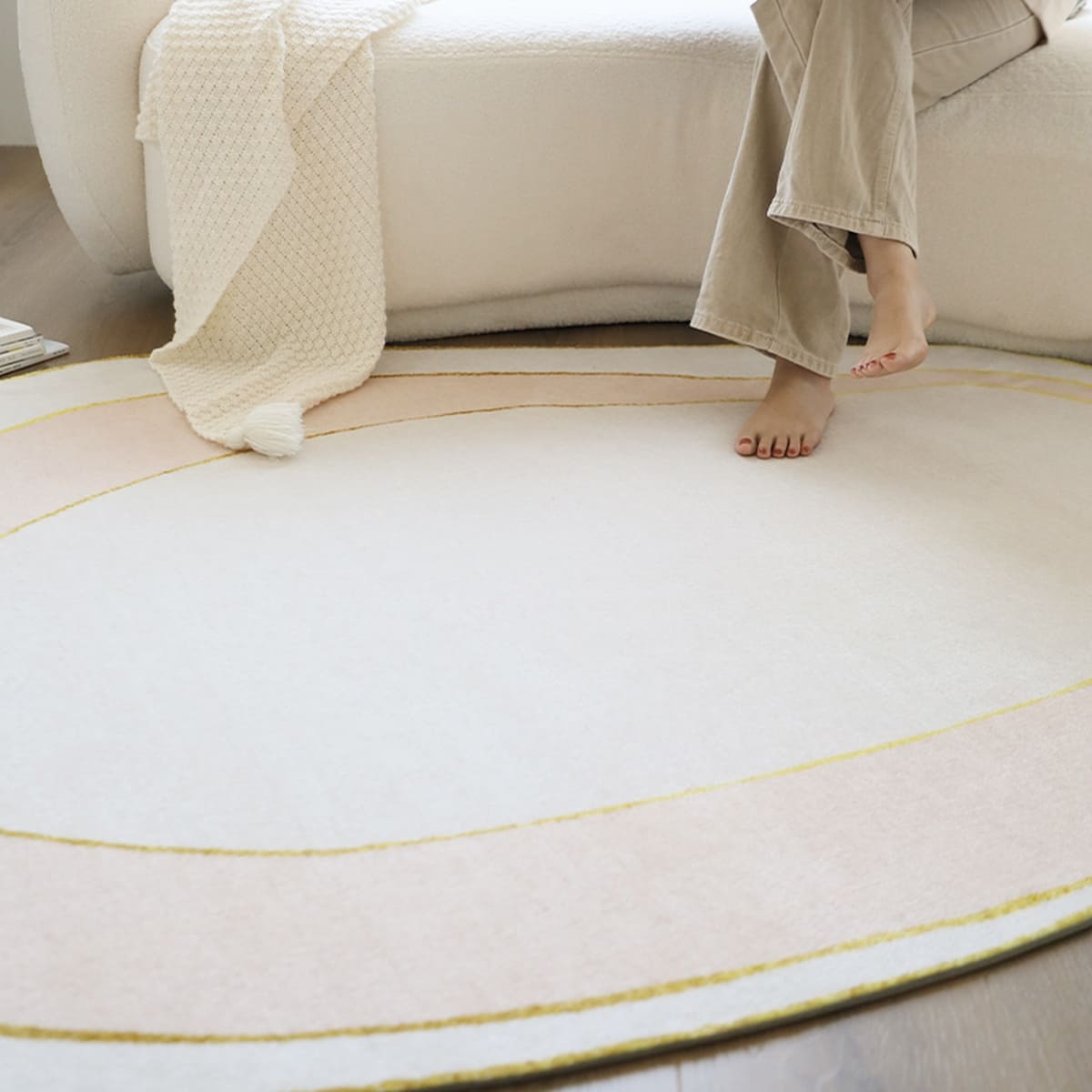 Accent Rug Bohemian Abstract Gold Soft Living Room