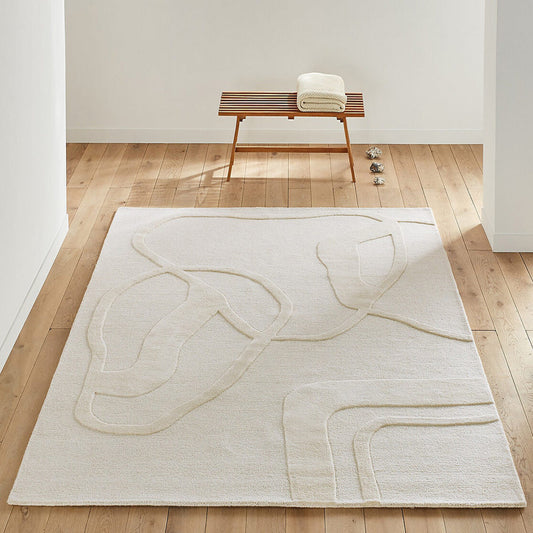 Area Rug Bohemian Contemporary Jute Neutral Textured