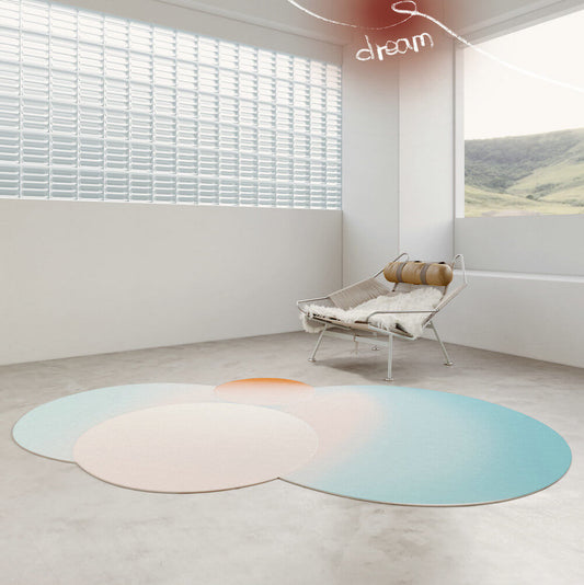 Bohemian Modern Area Rug Irregular Low Pile Design