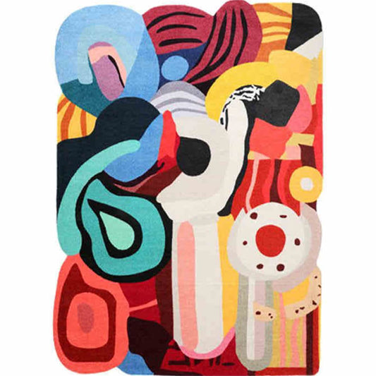 area rug bohemian abstract colorful living room 5x7