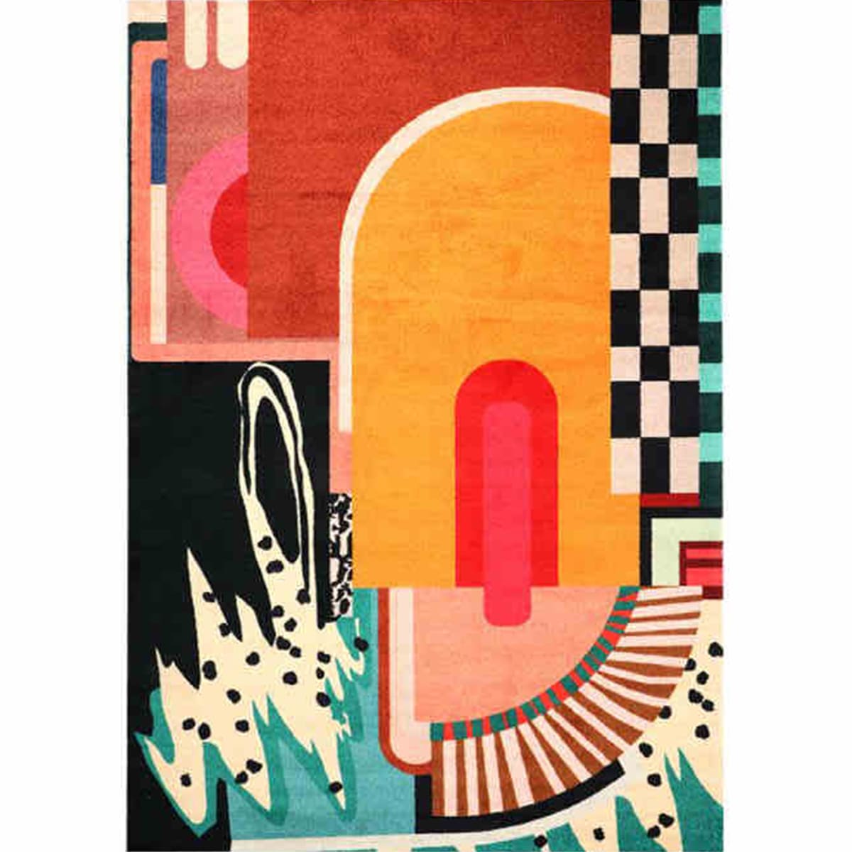 Area Rug - Bohemian, Dopamine – Colorful Abstract Pattern