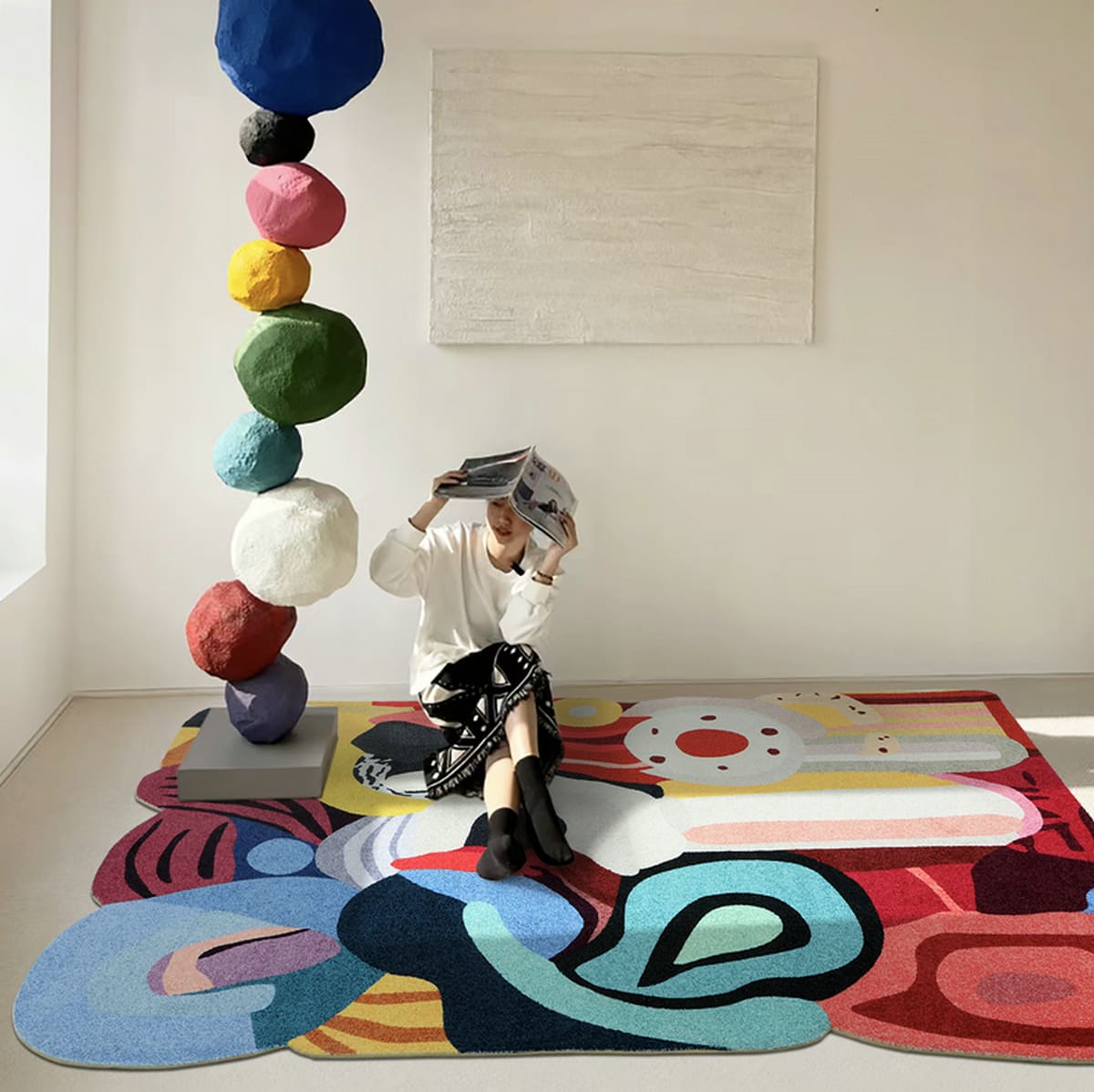 Area Rug - Bohemian, Dopamine – Colorful Abstract Pattern